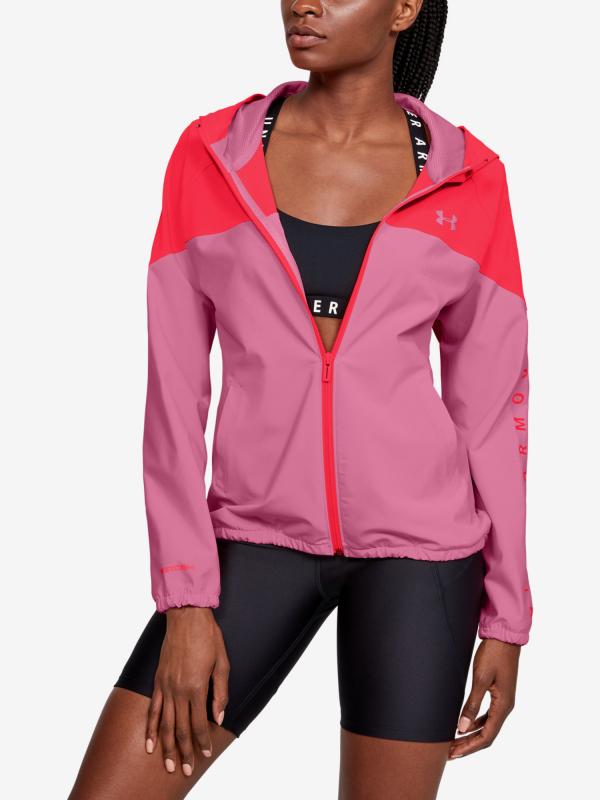 Bunda Under Armour Woven Hooded Jacket Růžová