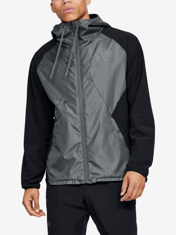 Bunda Under Armour Stretch-Woven Hooded Jacket Šedá