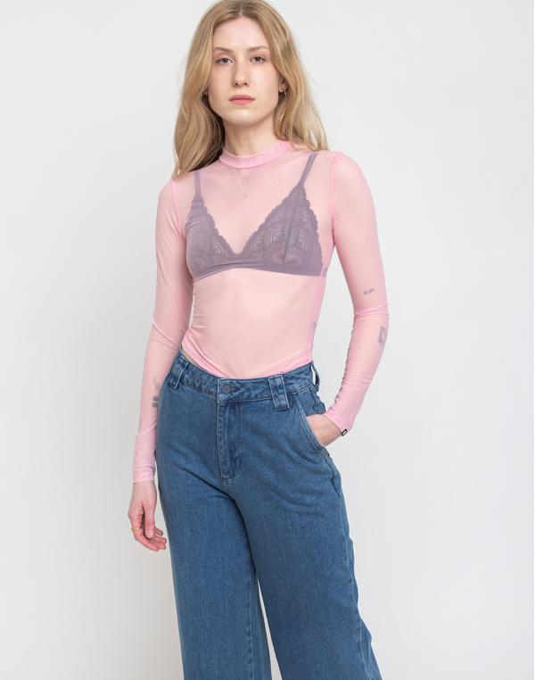 Lazy Oaf Sheer Turtleneck Pink M