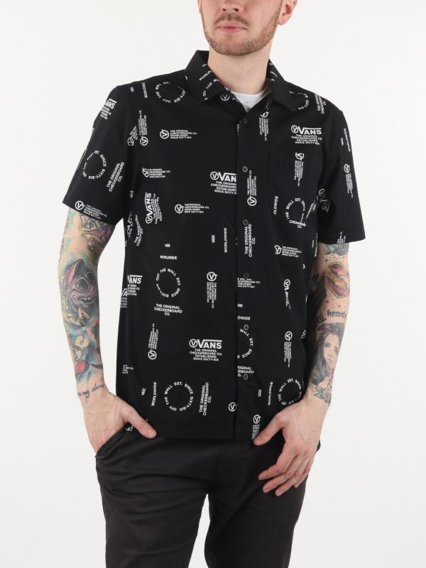 Košile Vans Mn Aldrich Ss Black Distortio Černá