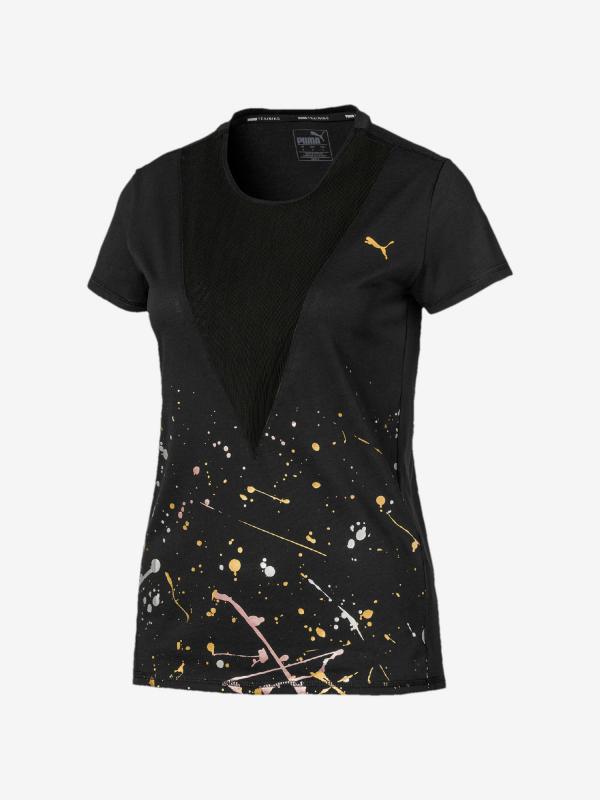 Tričko Puma Metal Splash Deep V Tee Černá
