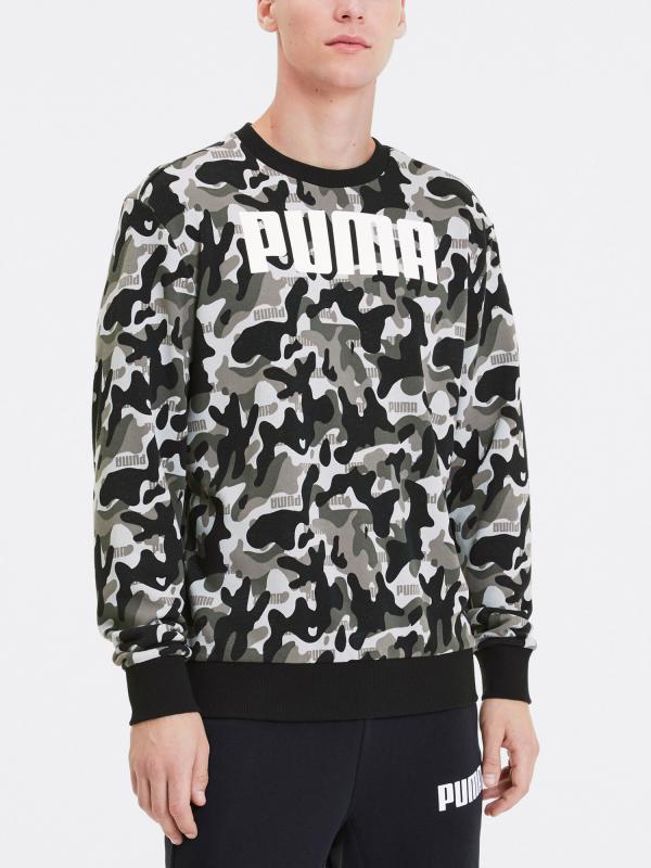 Mikina Puma Rebel Camo Crew Tr Barevná