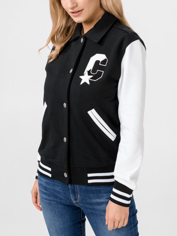 Bunda Converse Twisted Varsity Knit Jacket Černá