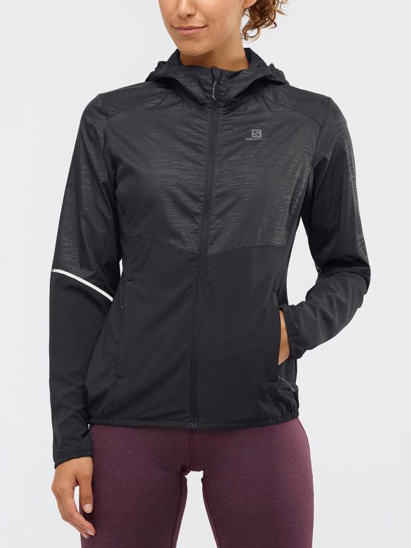 Bunda Salomon Agile Fz Hoodie W Black Černá