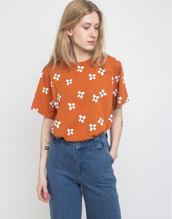 Thinking MU Flowers Terracotta T-shirt Terracotta S