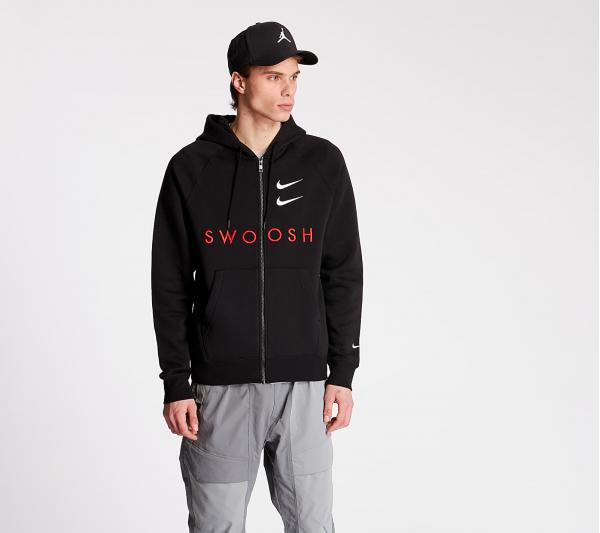 Nike Sportswear Swoosh Fullzip BB Hoodie Black/ University Red/ White
