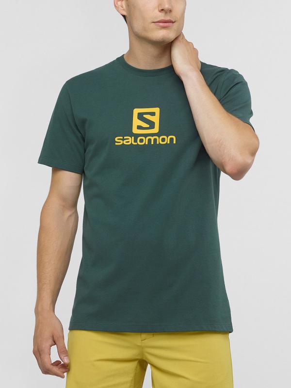 Tričko Salomon Coton Logo Ss Tee M Green /Lemcu Zelená