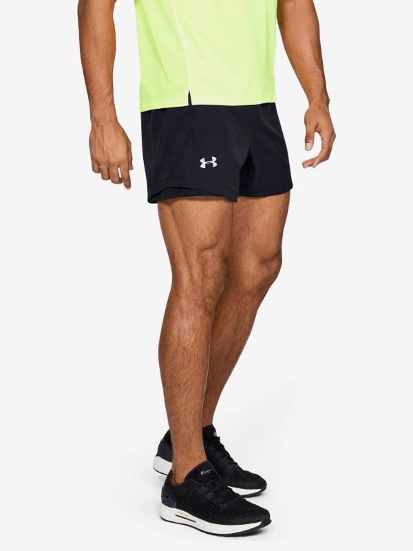 Kraťasy Under Armour Qlifier Speedpocket 5\'\' Short Černá