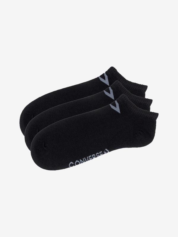 Ponožky Converse 3Pp Basic Women Low Cut, Flat Knit Černá