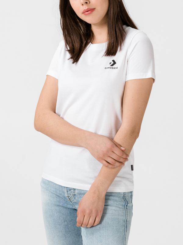 Tričko Converse Stacked Logo Left Chest Tee Bílá