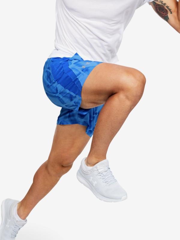 Kraťasy Under Armour Launch Sw 7'' Printed Short Modrá