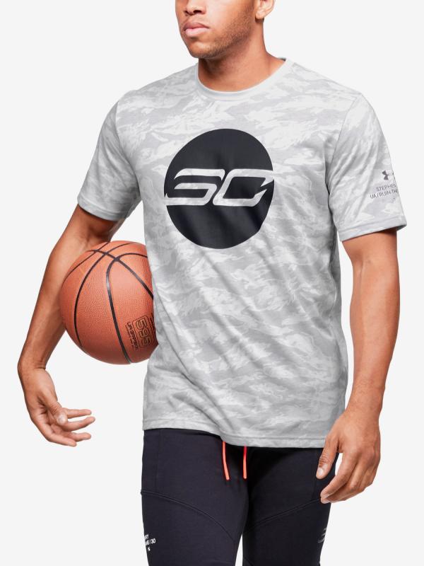Tričko Under Armour Sc30 Camo Logo Tee Bílá