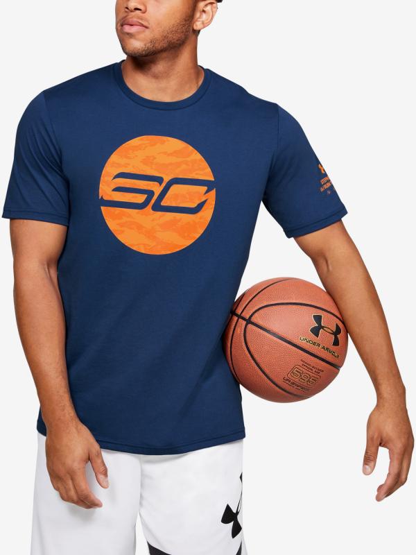 Tričko Under Armour Sc30 Camo Logo Tee Modrá