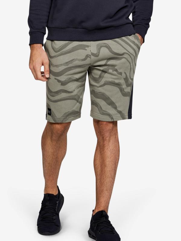 Kraťasy Under Armour Rival Fleece Printed Shorts Zelená