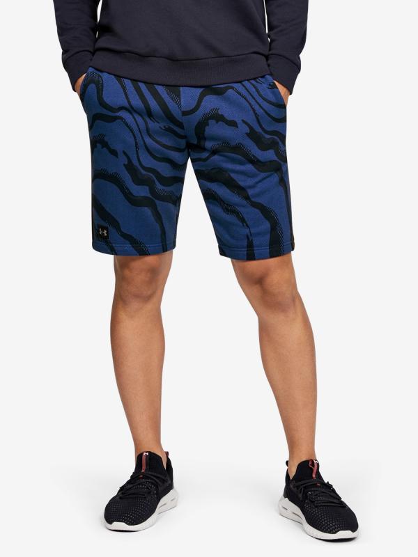 Kraťasy Under Armour Rival Fleece Printed Shorts Modrá