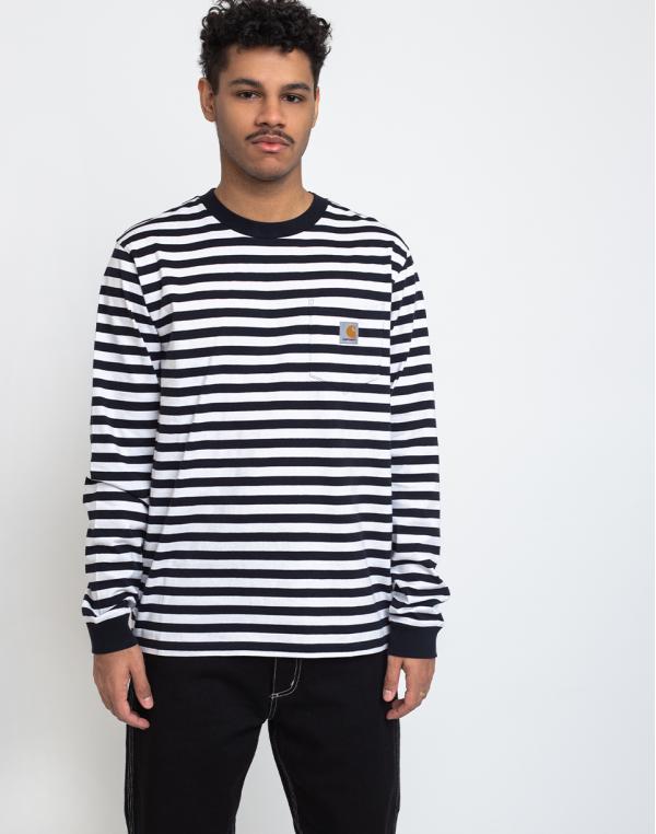 Carhartt WIP L/S Scotty Pocket T-Shirt Scotty Stripe/Dark Navy/White M