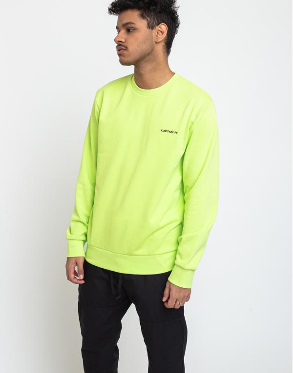 Carhartt WIP Script Embroidery Sweat Lime/Black L