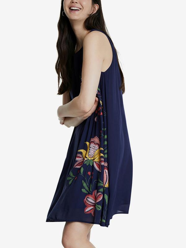 Šaty Desigual Vest Anjou Modrá