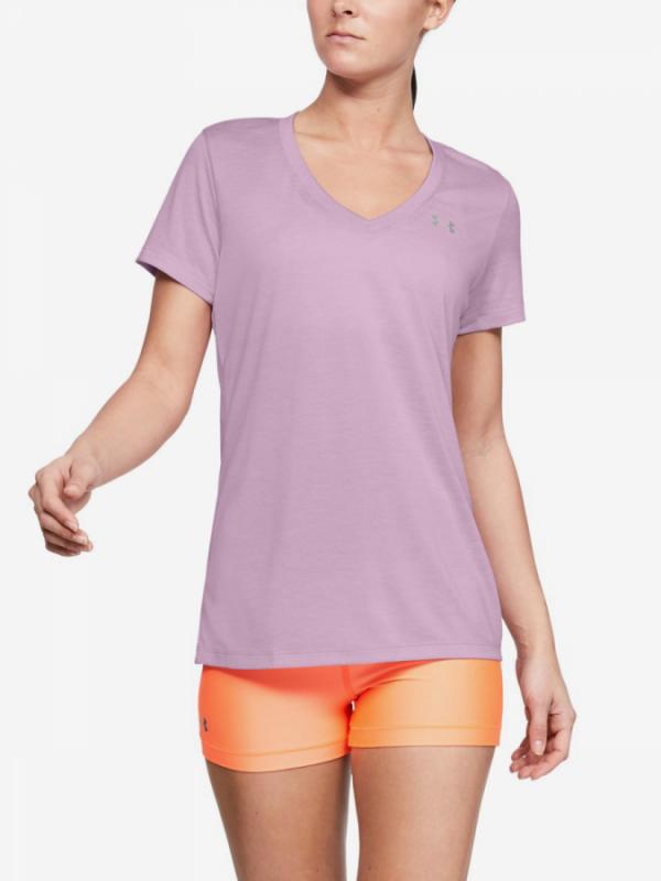 Tričko Under Armour Tech Ssv - Twist-Pnk Fialová
