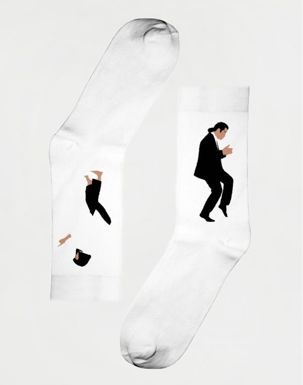 Dedicated Socks Sigtuna Pulp Fiction Dance White 36-40
