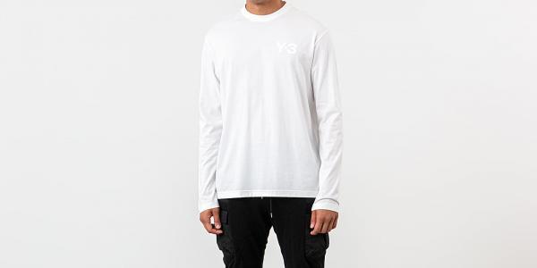 Y-3 Chest Logo Long Sleeve Tee White