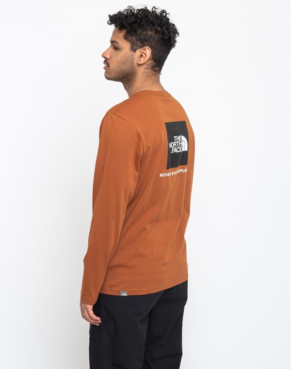 The North Face Ls Red Box Tee Caramel Cafe S
