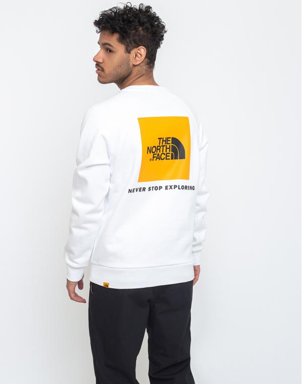 The North Face Raglan Redbox Crew Tnf White/Flame Orange S