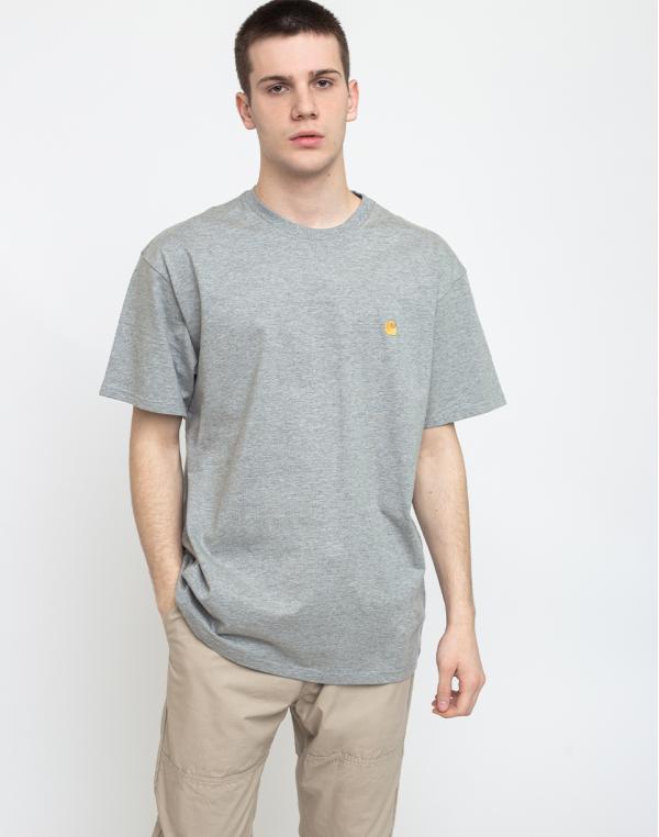 Tričko Carhartt WIP S/S Chase T-Shirt Grey Heather/Gold
