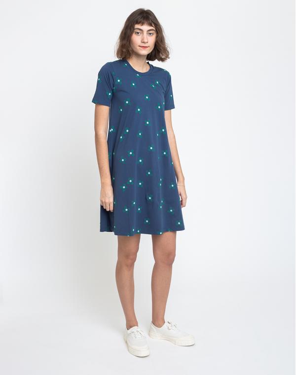 Thinking MU Flowers Blue Oueme Dress Blue S