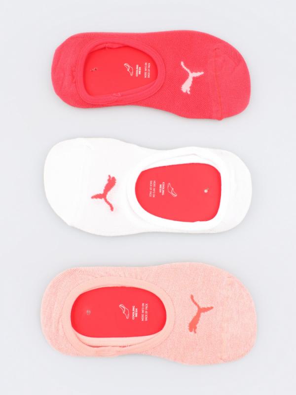 Ponožky Puma Footie 3 Pack Unisex Peach Coral Barevná