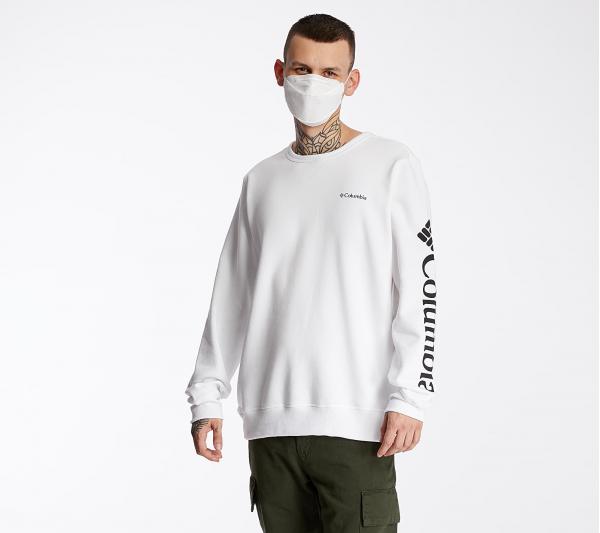 Columbia Logo Fleece Crewneck White/ Black