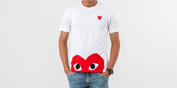 Comme des Garçons PLAY Half Heart Tee White