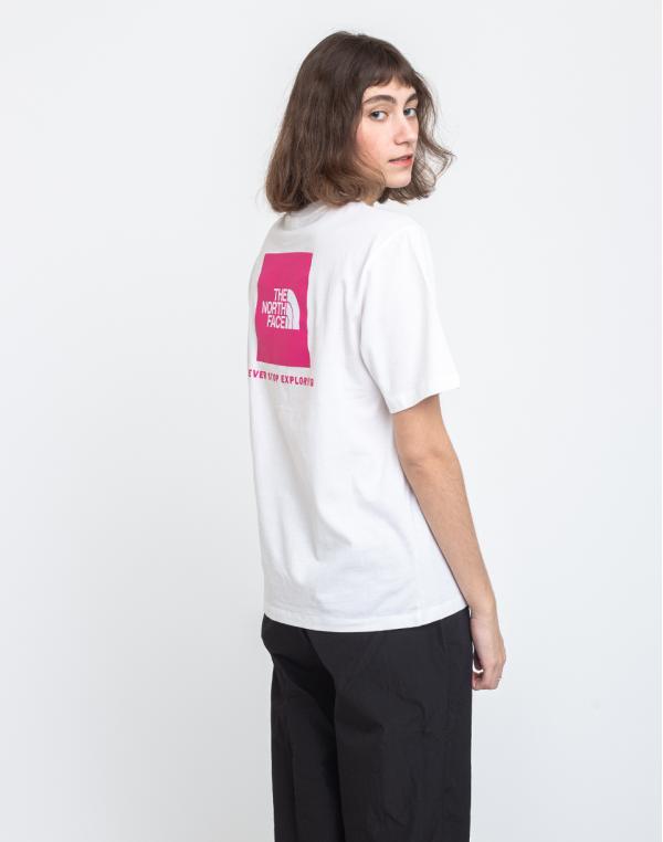 The North Face W Bf Redbox Tee Tnf White/Mr.Pink L