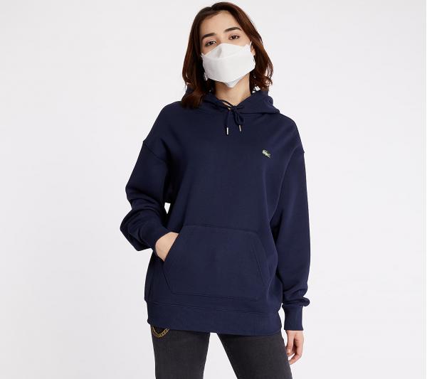 LACOSTE LIVE Kangaroo Pocket Hoodie Navy