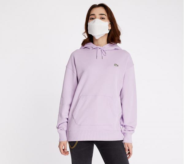LACOSTE LIVE Kangaroo Pocket Hoodie Violet