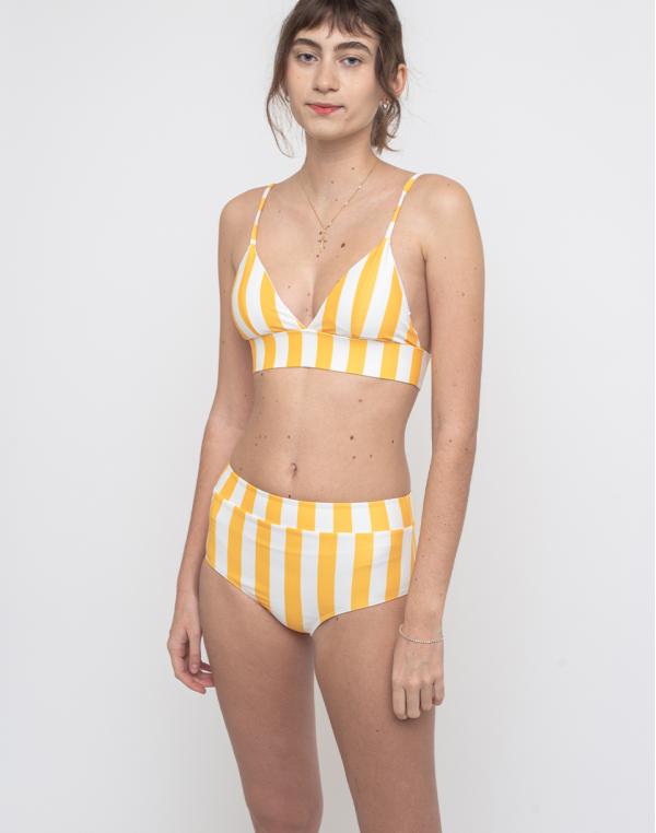Dedicated Bikini Top Hemse Big Stripes Yellow XS