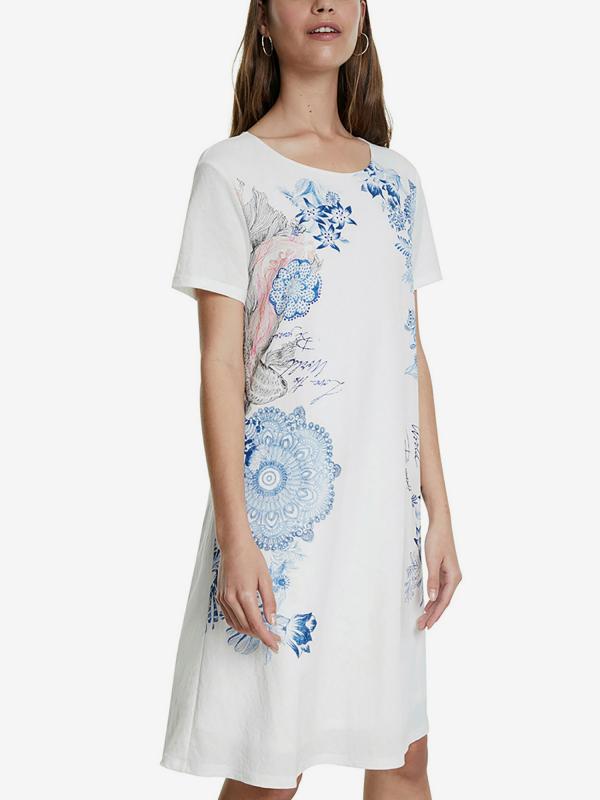 Šaty Desigual Vest Charlotte Bílá