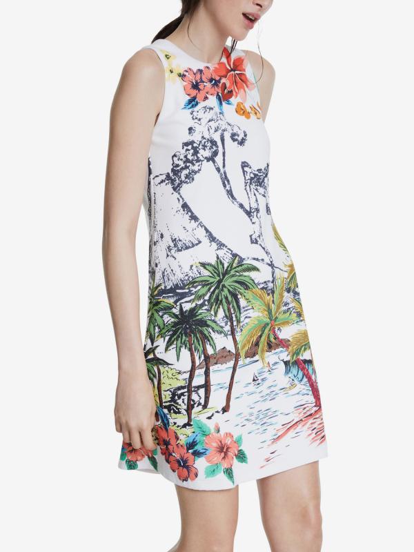 Šaty Desigual Vest Tropical Pacific Barevná