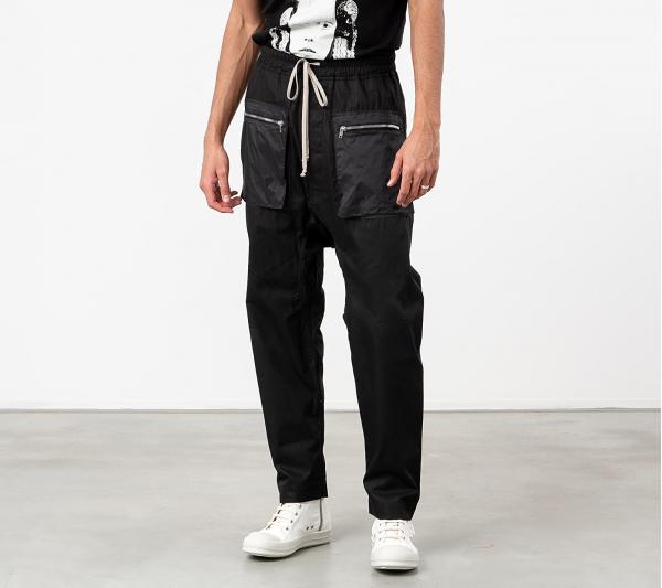 Rick Owens DRKSHDW Drawstring Long Cargo Pants Black