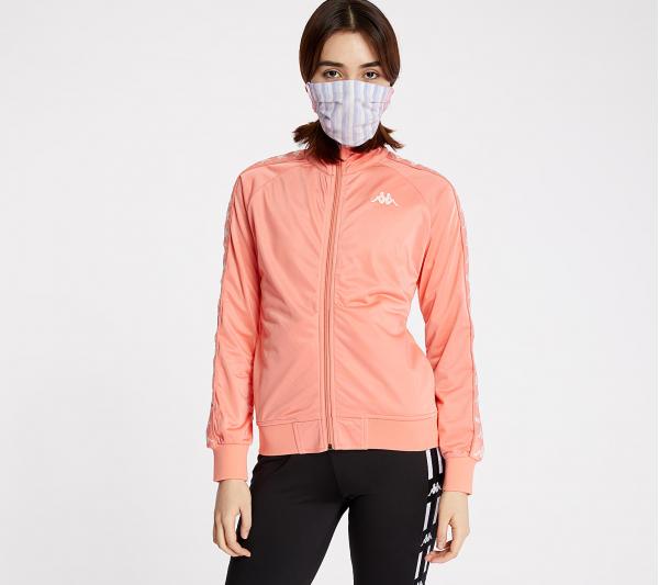 Kappa 222 Banda Wanniston Slim Track Jacket Pink/ White