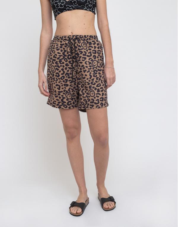 Lazy Oaf Leopard Squish Face Swim Shorts Multi S