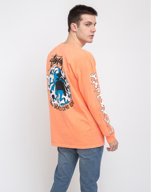 Stüssy One Love Pig. Dyed Ls Tee Neon Orange M