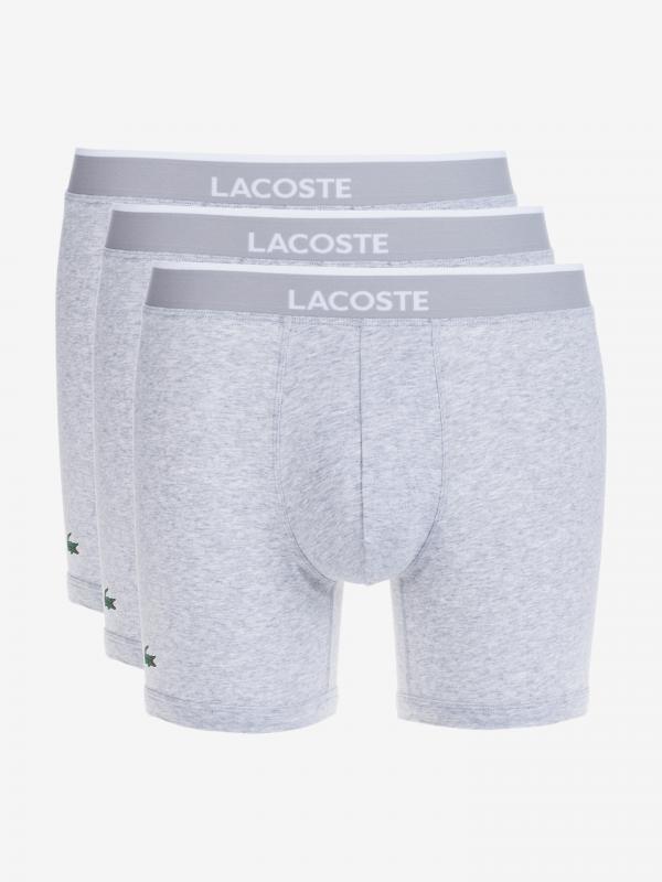 Boxerky 3 ks Lacoste Šedá
