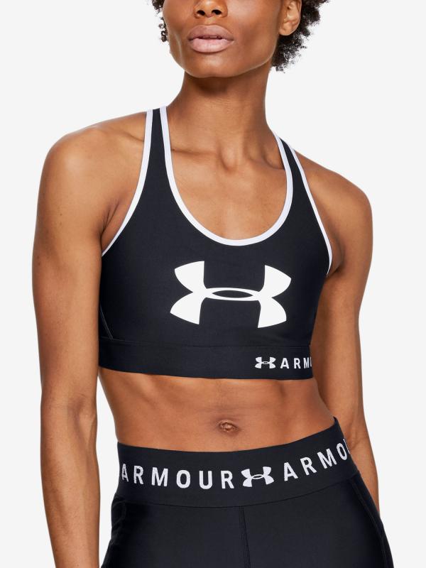 Kompresní podprsenka Under Armour Armour Mid Keyhole Graphic Černá