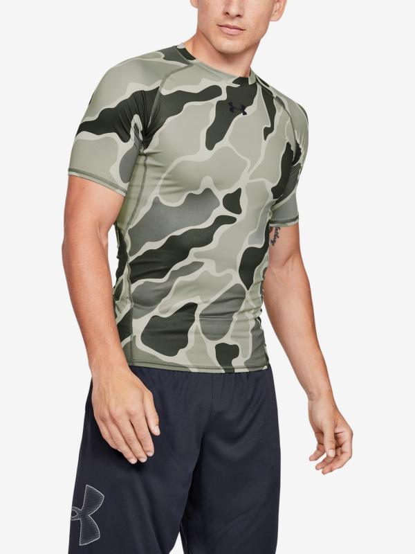 Kompresní tričko Under Armour Armour Hg Print Ss Zelená