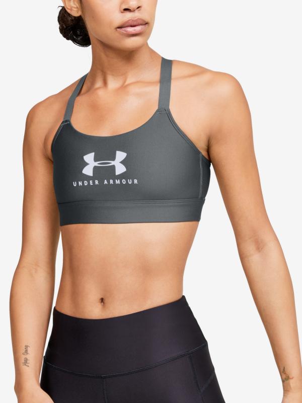 Kompresní podprsenka Under Armour Armour Mid Sportstyle Graphic Šedá