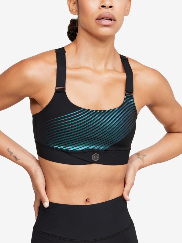 Podprsenka Under Armour Rush Mid Iridescent Graphic Bra Zelená
