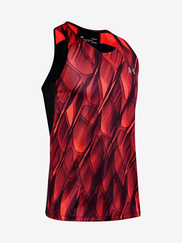 Tričko Under Armour M Qlifier Iso-Chill Printed Singlet Červená