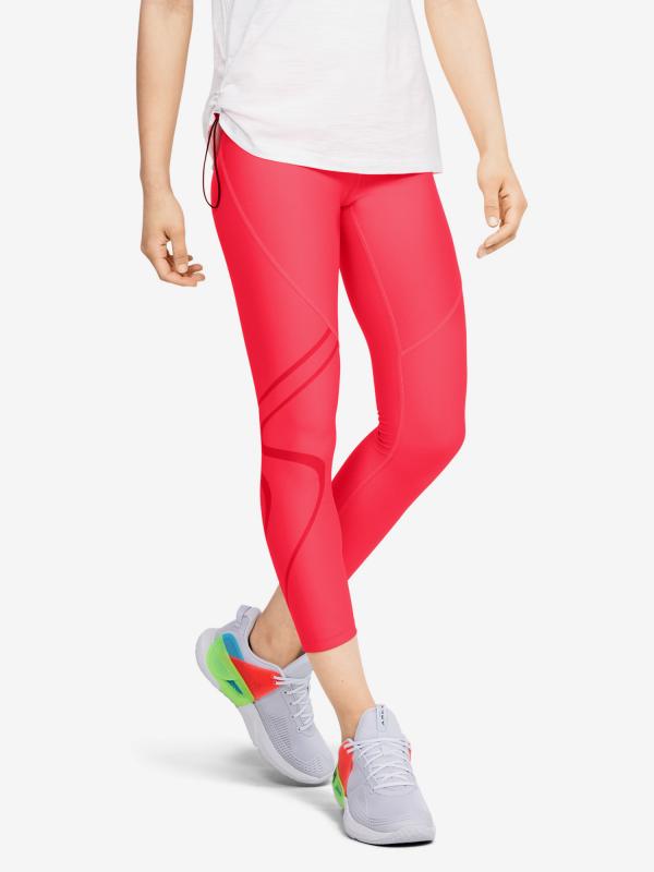 Kompresní legíny Under Armour Hg Armour Shine Graphic Ankle Crop Červená