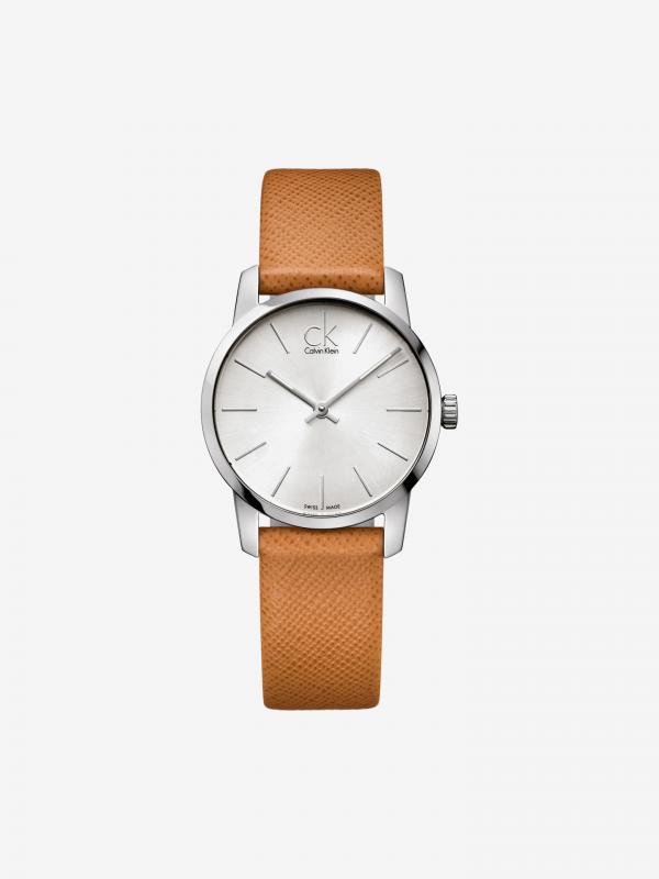 City Hodinky Calvin Klein Hnědá
